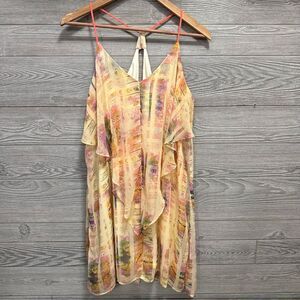 Tribal Boho Festival Mini Dress Sheer Lined Southwestern Xhilaration Size L